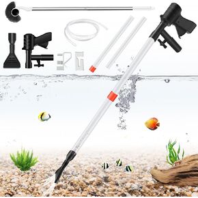 SVECKE Automatic Aquarium Gravel Cleaner, 6 in 1 Electric Fish Tank Cleaning Tools Gravel Vacuum for Aquarium,Portable Air Pump,Algea Scraper for Sand Washing Water Change & Filter & Circulation in Kuwait