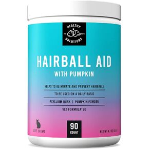 Hairball Remedy for Cats - 90 Anti Cat Hairball Soft Chews Help Control & Prevent Hair Balls Fiber from Pumpkin Treats Hairballs Consistently - Made in USA in Kuwait