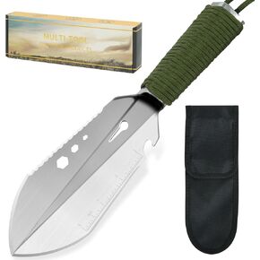 Backpacking Trowel, Ultralight Camping Backpacking Shovel, Hiking Trowel, Small Potty Multitool with Carrying Pouch for Digging, Metal Detecting, Gardening and Outdoor Survival in Kuwait