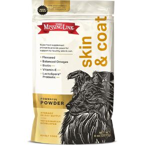 The Missing Link Skin & Coat Probiotics Superfood Supplement Powder for Dogs - Omegas 3 & 6, Fiber, Vitamin-E, Biotin - Supports Healthy Skin & Glossy Coat, Promotes Hair Growth - 1lb in Kuwait