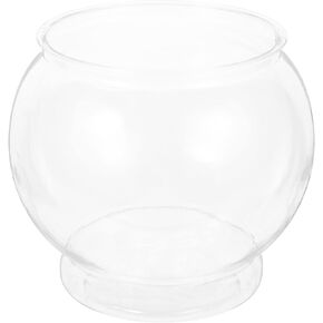 VILLCASE Aquarium Small Fish Tank, Plastic Fish Bowl, PET Clear Round Round Bowl Terrarium, Desktop Fish Tank Golden Fish Tank for Home Decor (8.06X7.07inch) Fruit Bowl Fruit Bowl