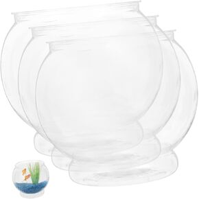 3pcs Goldfish Bowl Household Fish Tank Exquisite Fish Bowl Fish Bowls Round Glass Vase Clear Glass Vases Glass Flower Vases Delicate Fish Bowl Fish Living Tank Desktop