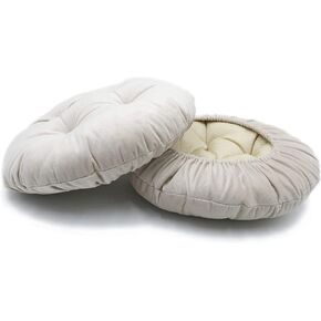 Augld Bar Stool Cushion Soft Velvet Padded Round Stool Cover 12" Velvet Beige in Kuwait