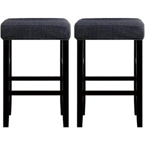 HFCNMY Stool Covers Rectangle,2 Pack Stretch Rectangle Bar Stool Covers Jacquard Vanity Stool Cover Washable Counter Stool Covers Saddle Seat Cover with Elastic Band for Wooden Metal Bench(Beige) in Kuwait