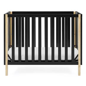 Delta Children Gio Mini Crib with 2.75" Mattress Included, Bianca White/Natural