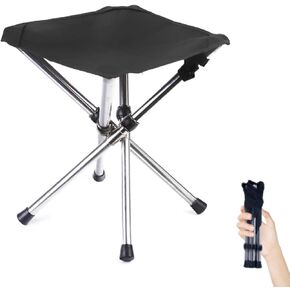 Ultra-Lightweight Stainless Steel Folding Camping Stool – Compact Portable Stool Folds to Umbrella Size (2″×2″×11.8″), Supports 275 lbs, for Hiking Fishing Picnic Garden Travel Outdoor Events in Saudi Arabia