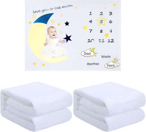 Blank Baby Receiving Blanket Fuzzy White Sublimation Blanket Soft Warm Receiving Baby Blanket Infant Newborn Blanket for Crib Stroller Travel DIY Backdrop, 30 x 40 Inch (2 Pieces) in Saudi Arabia