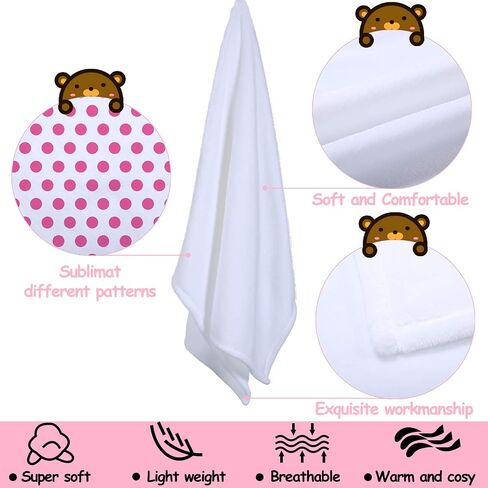 Blank Baby Receiving Blanket Fuzzy White Sublimation Blanket Soft Warm Receiving Baby Blanket Infant Newborn Blanket for Crib Stroller Travel DIY Backdrop, 30 x 40 Inch (2 Pieces) in Saudi Arabia