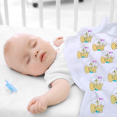 Blank Baby Receiving Blanket Fuzzy White Sublimation Blanket Soft Warm Receiving Baby Blanket Infant Newborn Blanket for Crib Stroller Travel DIY Backdrop, 30 x 40 Inch (2 Pieces) in Saudi Arabia