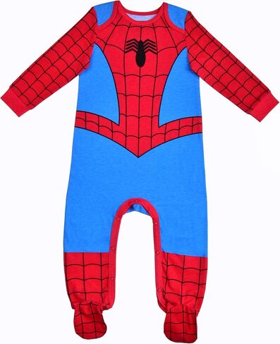 Marvel Spider-Man Baby Boys Footie Romper and Hat 2 Piece Set for Infants in Saudi Arabia