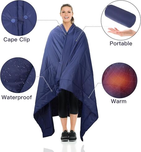 بطانية خارجية من ايرنسكي، مقاس XL (78 انش × 55 انش) بطانية تخييم مقاومة للماء، مبطنة، دافئة، مقاومة للرياح والرمل، محمولة ومقاومة للاهتراء، مثالية للملعب والنزهات والتخييم in Kuwait