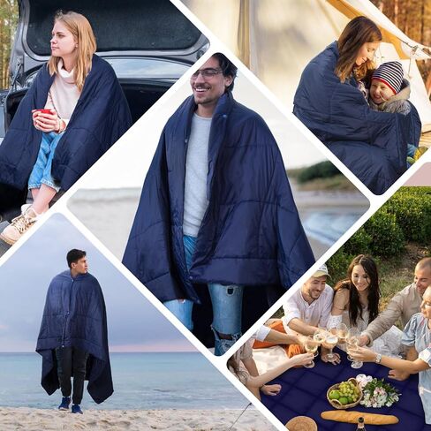 بطانية خارجية من ايرنسكي، مقاس XL (78 انش × 55 انش) بطانية تخييم مقاومة للماء، مبطنة، دافئة، مقاومة للرياح والرمل، محمولة ومقاومة للاهتراء، مثالية للملعب والنزهات والتخييم in Kuwait