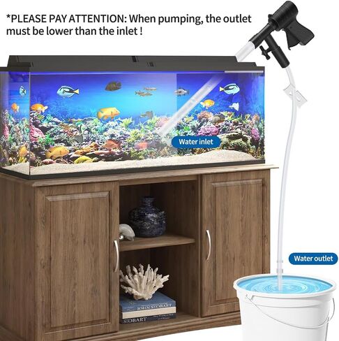 SVECKE Automatic Aquarium Gravel Cleaner, 6 in 1 Electric Fish Tank Cleaning Tools Gravel Vacuum for Aquarium,Portable Air Pump,Algea Scraper for Sand Washing Water Change & Filter & Circulation in Kuwait