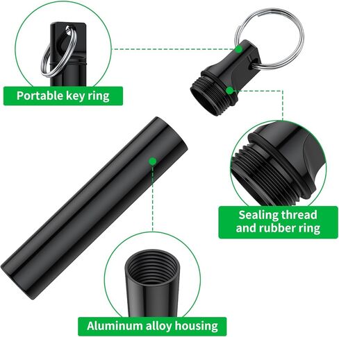 Keychain Pill Holder,(4 Pack) Small Pill Box,Portable Mini Travel Pill Container Metal Case Bottle with Keyring in Kuwait