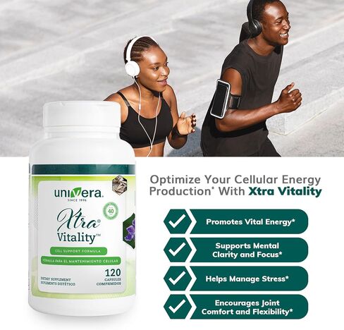 Univera Xtra Vitality - Cell Support Formula - Green Tea Extract, Vitamin B6, American Ginseng Extract, Ashwagandha, Univestin 120 ct in Saudi Arabia
