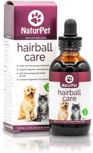 NaturPet Hairball Care | Natural Herbal Drops to Support Digestion, Hairballs, Gas, Bloating | Cats& Dogs | 100mL in Saudi Arabia