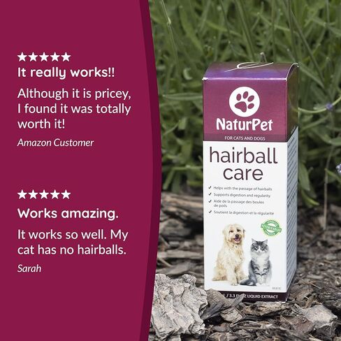 NaturPet Hairball Care | Natural Herbal Drops to Support Digestion, Hairballs, Gas, Bloating | Cats& Dogs | 100mL in Saudi Arabia