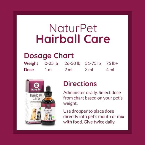 NaturPet Hairball Care | Natural Herbal Drops to Support Digestion, Hairballs, Gas, Bloating | Cats& Dogs | 100mL in Saudi Arabia