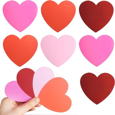 HADDIY Valentine’s Day Paper Hearts Cutous,120 Pcs Red Pink 3.5 inches Die Cuts Heart Shape Scrapbook Paper Cards for Love and Peace School Craft Projects,Bulletin Board Decor in Kuwait