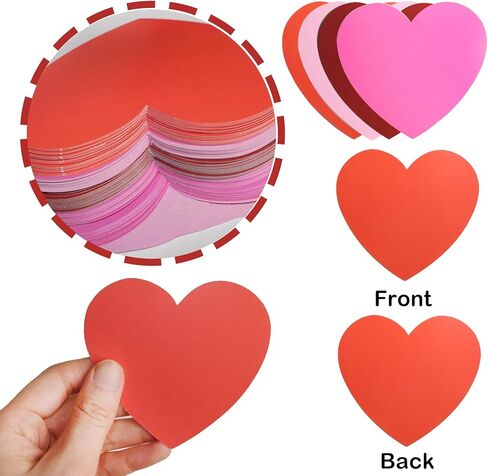 HADDIY Valentine’s Day Paper Hearts Cutous,120 Pcs Red Pink 3.5 inches Die Cuts Heart Shape Scrapbook Paper Cards for Love and Peace School Craft Projects,Bulletin Board Decor in Kuwait
