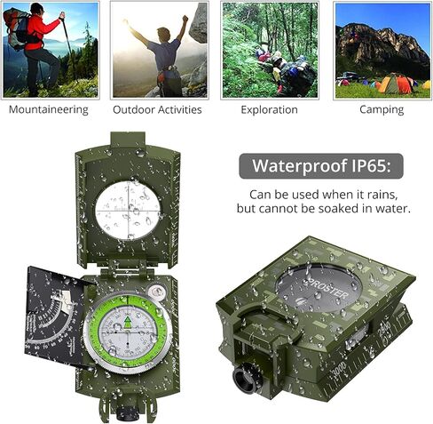 Proster Lensatic Sighting Compass IP65 Waterproof with Clinometer Bag in Saudi Arabia