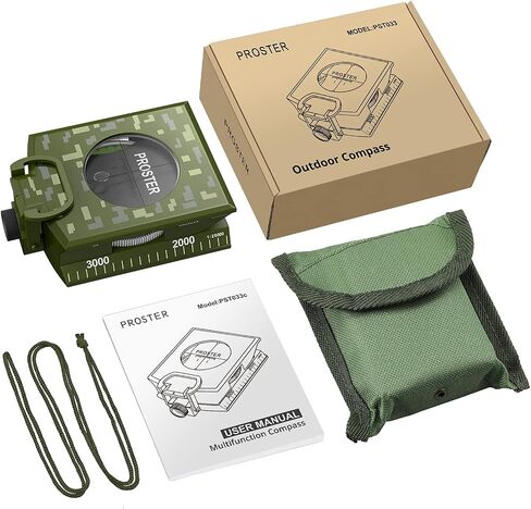 Proster Lensatic Sighting Compass IP65 Waterproof with Clinometer Bag in Saudi Arabia