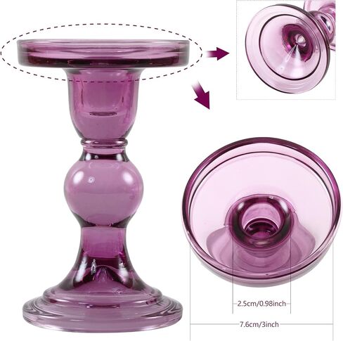 GMWD 3 قطع زجاج شمعة حامل مجموعة واضحة، الأزرق الشمعدانات حامل عمود تفتق الشموع Tealight الوقوف لقطع الزفاف المركزية ديكورات المنزل طاولة الطعام in Kuwait
