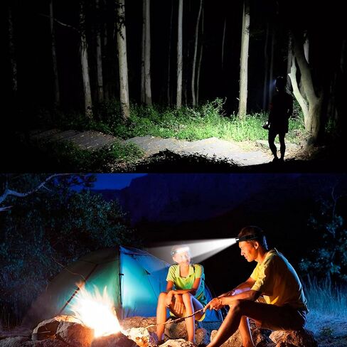 FANT.LUX مصباح أمامي LED مع إضاءة حثية مموجة، 350 لومن، مصابيح أمامية خفيفة الوزن، مصباح رأس قابل لإعادة الشحن مقاوم للطقس من النوع C للجري والتخييم، مستشعر أمامي خارجي (3 عبوات) in Kuwait