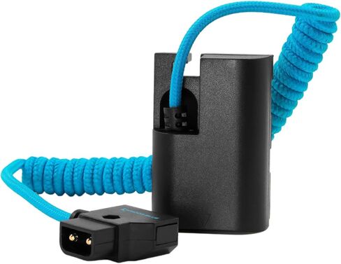 KONDOR BLUE Coiled Braided D-Tap to LPE6 Dummy Battery Cable Compatible Canon EOS R R5 R6 5DII 5DIII 5DIV 6D 6DII 70D 7D 7DII 80D 90D DSLR Camera in Saudi Arabia