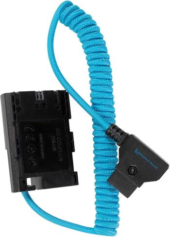 KONDOR BLUE Coiled Braided D-Tap to LPE6 Dummy Battery Cable Compatible Canon EOS R R5 R6 5DII 5DIII 5DIV 6D 6DII 70D 7D 7DII 80D 90D DSLR Camera in Saudi Arabia