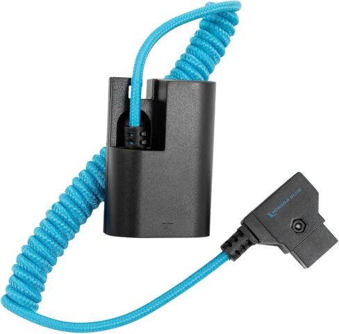 KONDOR BLUE Coiled Braided D-Tap to LPE6 Dummy Battery Cable Compatible Canon EOS R R5 R6 5DII 5DIII 5DIV 6D 6DII 70D 7D 7DII 80D 90D DSLR Camera in Saudi Arabia