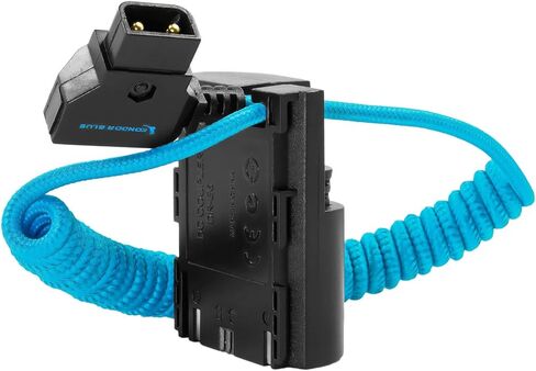 KONDOR BLUE Coiled Braided D-Tap to LPE6 Dummy Battery Cable Compatible Canon EOS R R5 R6 5DII 5DIII 5DIV 6D 6DII 70D 7D 7DII 80D 90D DSLR Camera in Saudi Arabia