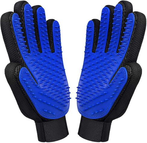 Closeep Dog Grooming Glove 1 Pair Pet Deshedding Brush Gloves Cat Hair Remover Mitt for Pet Massage Long or Short Fur Bathing in Kuwait