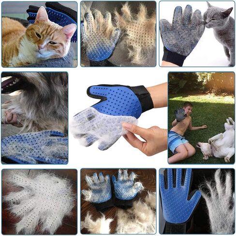 Closeep Dog Grooming Glove 1 Pair Pet Deshedding Brush Gloves Cat Hair Remover Mitt for Pet Massage Long or Short Fur Bathing in Kuwait