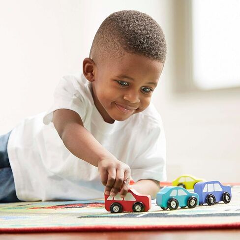 Melissa & Doug Round the Town Road Rug and Car Activity Play Set With 4 Wooden Cars (39 x 36 inches) in Saudi Arabia