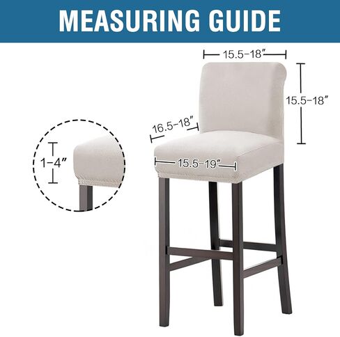 H.VERSAILTEX 100% Waterproof Bar Stool Cover Stretch Counter Stool Pub Chair Slipcover for Dining Room Removable Soft Thick Solid Fleece Fabric Bar Stool Slipcovers Set of 2, Camel in Kuwait