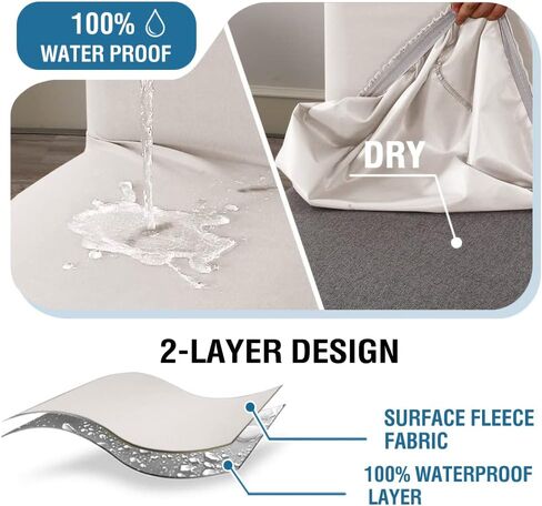 H.VERSAILTEX 100% Waterproof Bar Stool Cover Stretch Counter Stool Pub Chair Slipcover for Dining Room Removable Soft Thick Solid Fleece Fabric Bar Stool Slipcovers Set of 2, Camel in Kuwait