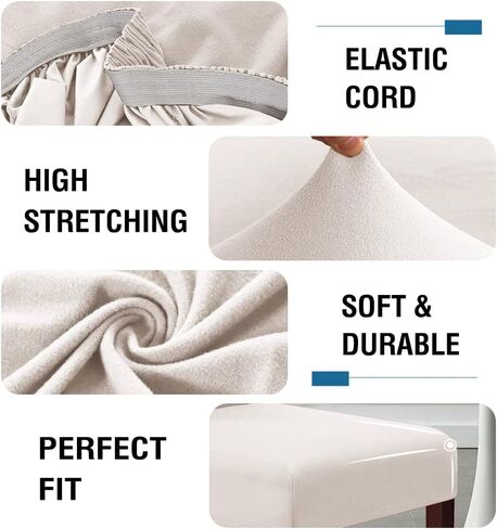 H.VERSAILTEX 100% Waterproof Bar Stool Cover Stretch Counter Stool Pub Chair Slipcover for Dining Room Removable Soft Thick Solid Fleece Fabric Bar Stool Slipcovers Set of 2, Camel in Kuwait