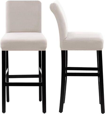 H.VERSAILTEX 100% Waterproof Bar Stool Cover Stretch Counter Stool Pub Chair Slipcover for Dining Room Removable Soft Thick Solid Fleece Fabric Bar Stool Slipcovers Set of 2, Camel in Kuwait