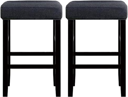 HFCNMY Stool Covers Rectangle,2 Pack Stretch Rectangle Bar Stool Covers Jacquard Vanity Stool Cover Washable Counter Stool Covers Saddle Seat Cover with Elastic Band for Wooden Metal Bench(Beige) in Kuwait
