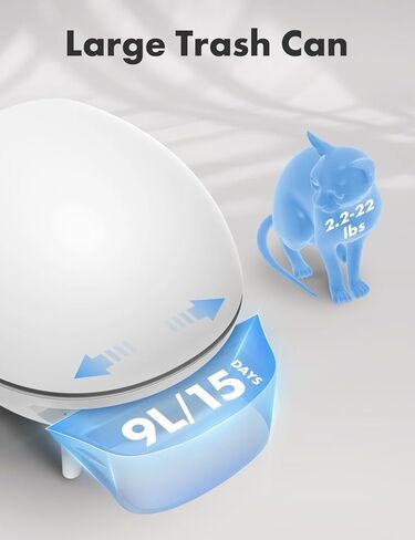 نوفيت صندوق فضلات القطط ذاتي التنظيف بسعة كبيرة 75 لتر + 9 لتر، صندوق فضلات القطط الذكي مع تحكم في التطبيق وحماية امان مضادة للقرص، CLB0A in Kuwait