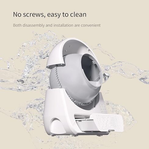 صندوق فضلات القطط الأوتوماتيكي للتنظيف الذاتي من كاتلينك بوزن 3.3 إلى 22 رطلًا، إزالة الرائحة المزدوجة - كبير جدًا مع 20 بطانة وصندوق فلتر كربون متضمن - صندوق فضلات القطط الآلي الذكي مع قبعة حمراء للقطط in Kuwait