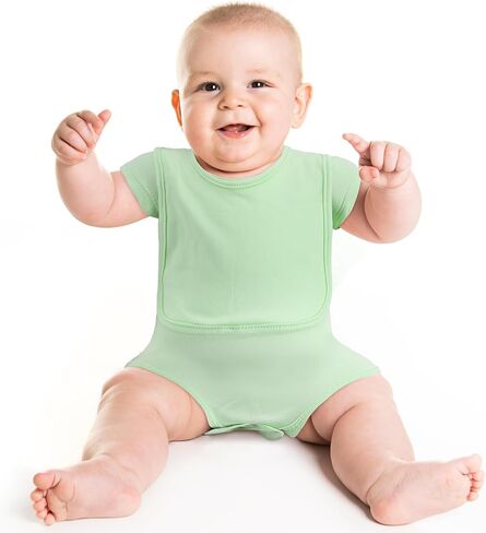 Hillban 24 Pcs Unisex Cotton Short Sleeve Bodysuits Baby Bibs Set for Baby Shower in Saudi Arabia