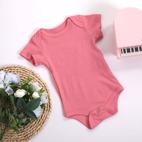Hillban 24 Pcs Unisex Cotton Short Sleeve Bodysuits Baby Bibs Set for Baby Shower in Saudi Arabia