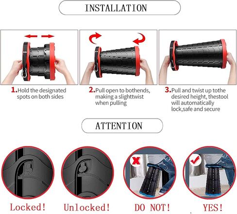 مقعد تلسكوبي محمول قابل للطي، مقعد للتخييم، مقعد قوي بسعة تحميل 400 رطل، مقعد قابل للطي، مقعد قابل للسحب للتخييم في الهواء الطلق، صيد السمك، المشي لمسافات طويلة، السفر، البستنة (أسود) in Kuwait