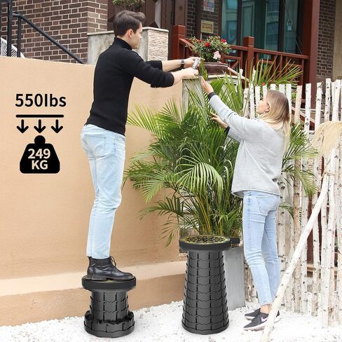 Upgraded Telescoping Collapsible Stool with Cushion, Folding Stool with Printing Portable Retractable Foldable Seat Max Load 600lbs for Adults Camping Fishing Outdoor in Kuwait