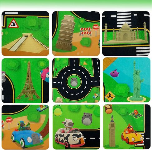 سجادة La Granja De Zenon للأطفال، سجادة لعب، سجادة خريطة السيارة، سجادة لعب حركة المرور، سجادة الطريق للأطفال، La Vaca Lola Bartolito، هدية تعليمية للأطفال الصغار، غرفة نوم الأطفال، غرفة اللعب، لعبة Lorito Pepe Zenon in Kuwait