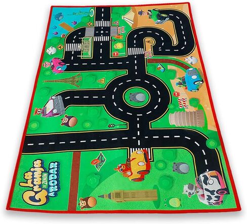 سجادة La Granja De Zenon للأطفال، سجادة لعب، سجادة خريطة السيارة، سجادة لعب حركة المرور، سجادة الطريق للأطفال، La Vaca Lola Bartolito، هدية تعليمية للأطفال الصغار، غرفة نوم الأطفال، غرفة اللعب، لعبة Lorito Pepe Zenon in Kuwait
