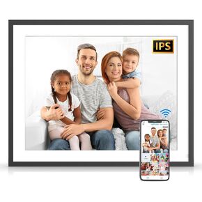 17-Inch Digital Picture Frame 32GB, Dual WiFi Full Function Digital Photo Frame, Auto Rotate, Wall Mounted Digital Frame, Unlimited Cloud Storage, Sharing Photos and Videos via App or Email Instantly in Kuwait
