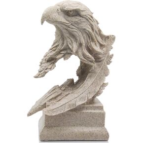 H&W Sandstone Bald Eagle Figurines - The USA's National Emblem - Statue Decoration for Home/Study/Living Room, Great Collectible Figurines, Best Gift for The Man, Sandstone Color (HH17-D4) in Kuwait